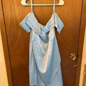 Fashion Nova Light Blue Strapless Dress